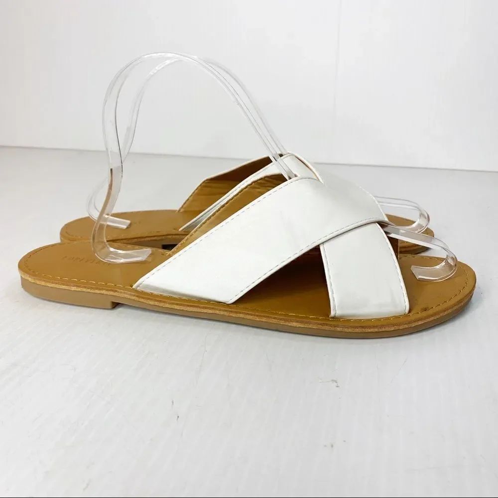 Forever 21 Cross Cross Slide Sandals